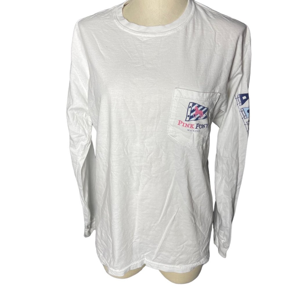 Pink Pony Mackinac Island Yacht Long Sleeve Tee size Medium